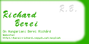 richard berei business card